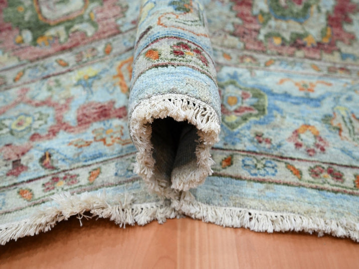 7'11" x 10'0" New Hand Knotted Blue Wool Rectangle Oriental Rug - MOA10275797