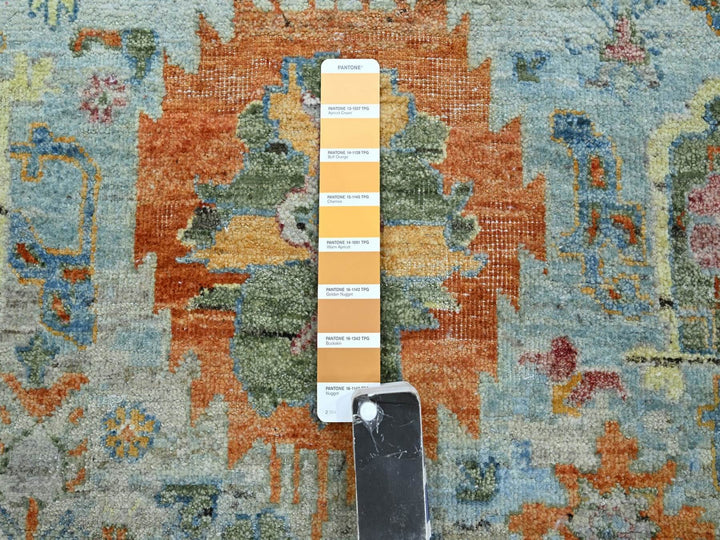 7'11" x 10'0" New Hand Knotted Blue Wool Rectangle Oriental Rug - MOA10275797