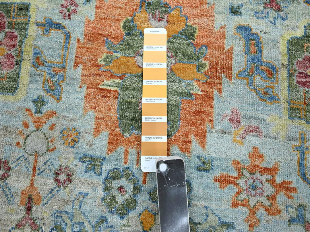 11'10" x 11'11" New Hand Knotted Blue Wool Round Oriental Rug - MOA10275798