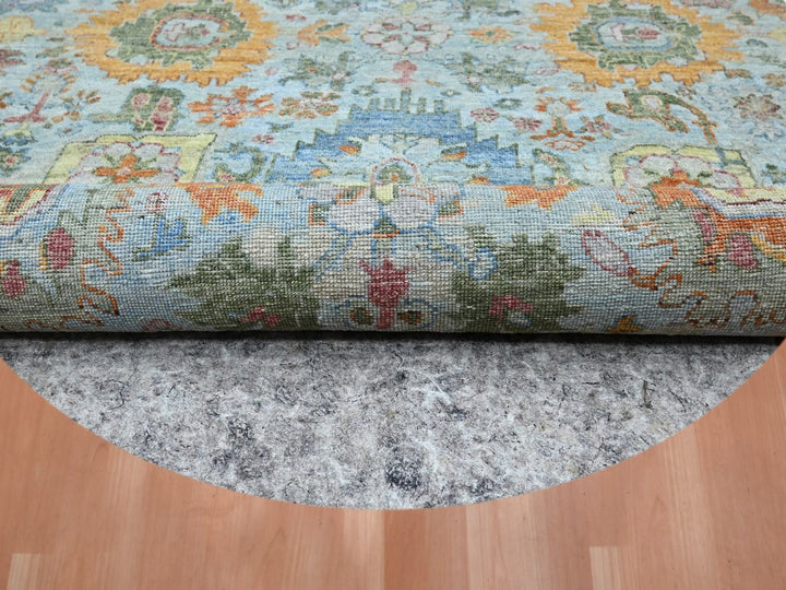 10'0" x 10'0" New Hand Knotted Blue Wool Round Oriental Rug - MOA10275799