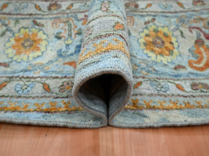 10'0" x 10'0" New Hand Knotted Blue Wool Round Oriental Rug - MOA10275799