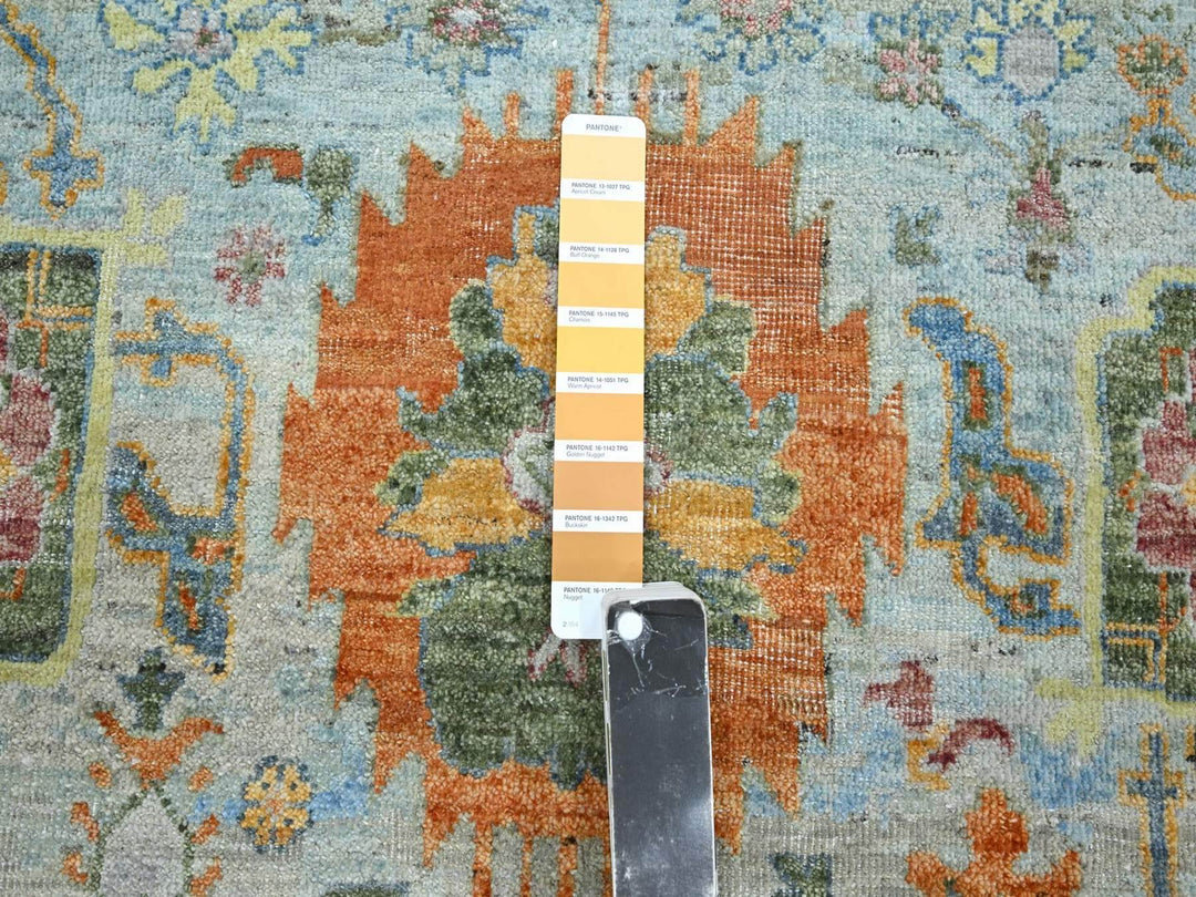 10'0" x 10'0" New Hand Knotted Blue Wool Round Oriental Rug - MOA10275799