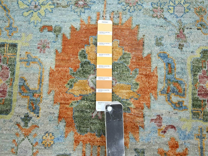 10'0" x 10'0" New Hand Knotted Blue Wool Round Oriental Rug - MOA10275799