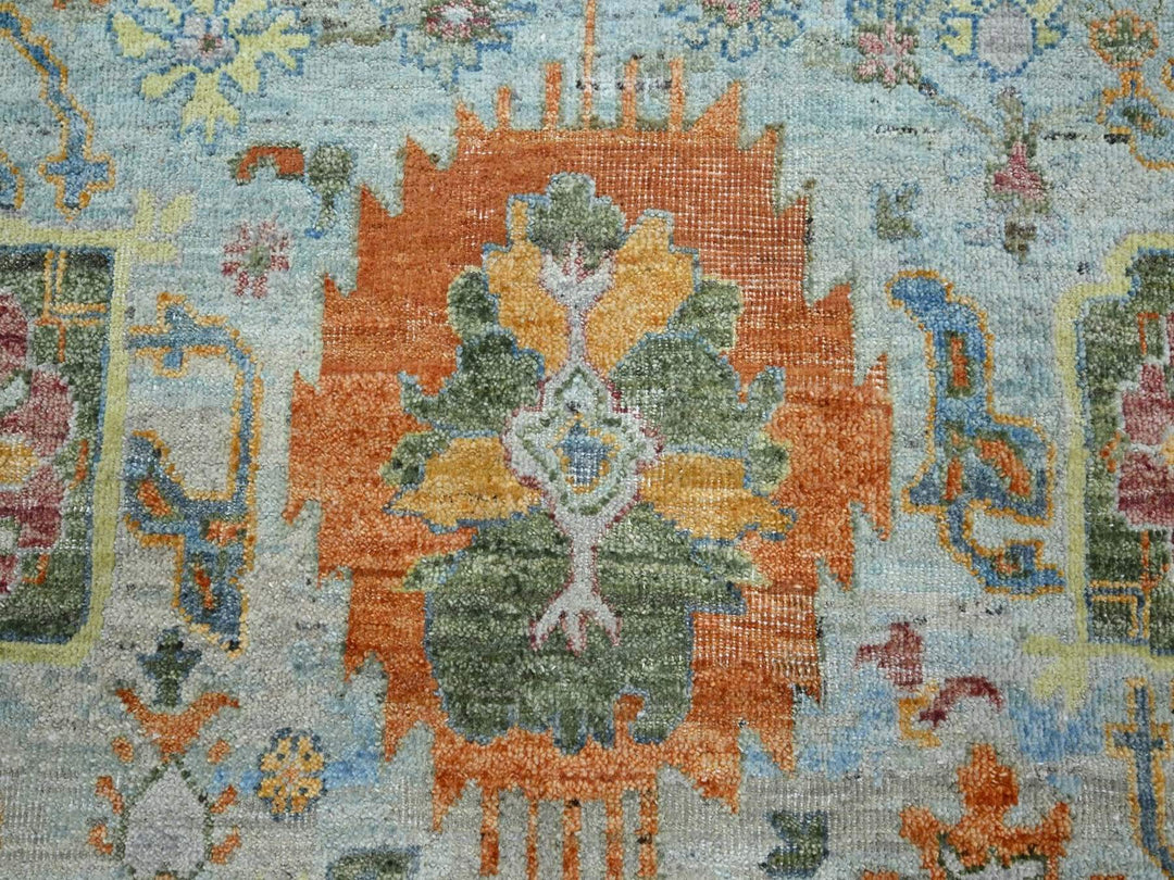 10'0" x 10'0" New Hand Knotted Blue Wool Round Oriental Rug - MOA10275799