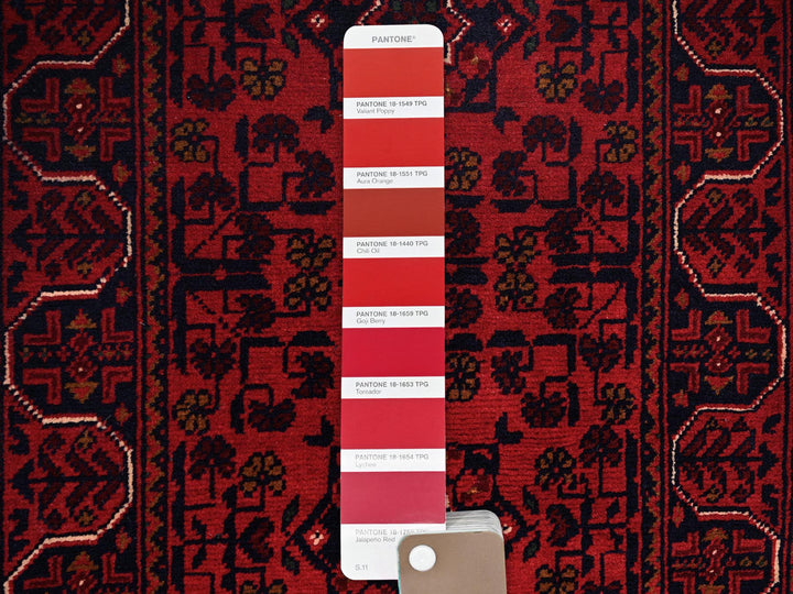 1'8" x 4'9" New Hand Knotted Red Wool Runner Oriental Rug - MOA102757