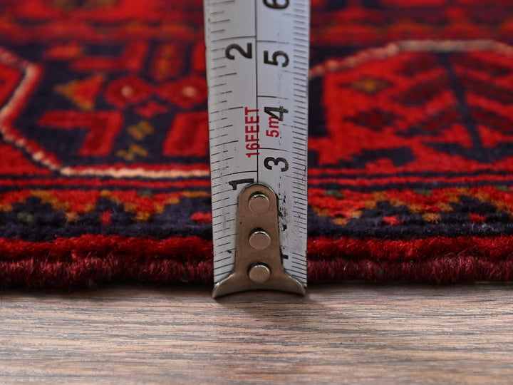 1'8" x 4'9" New Hand Knotted Red Wool Runner Oriental Rug - MOA102757