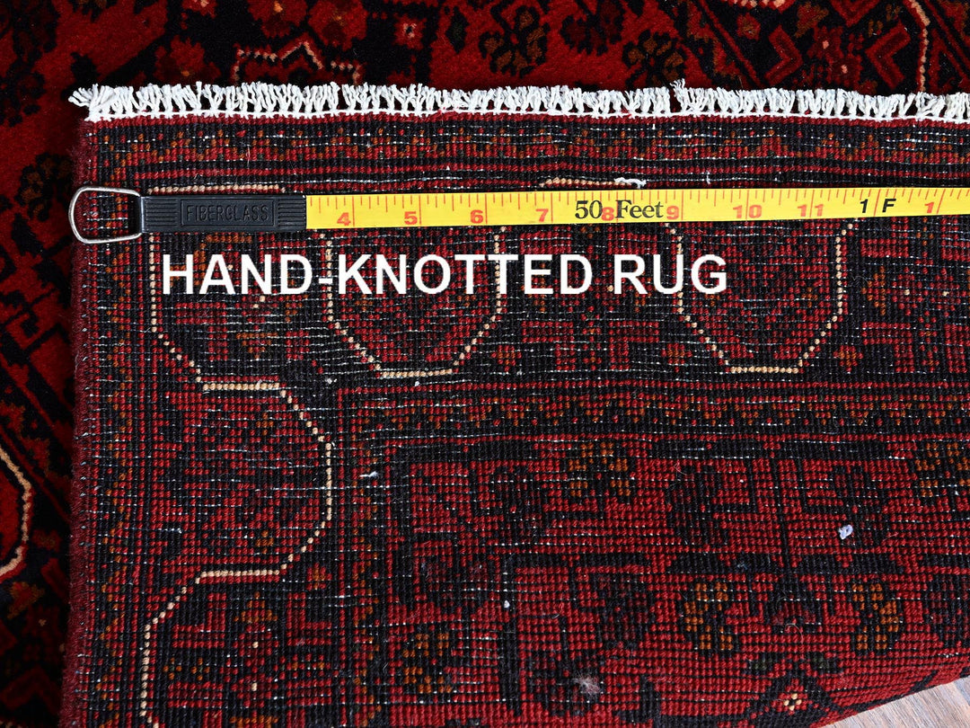 1'8" x 4'9" New Hand Knotted Red Wool Runner Oriental Rug - MOA102757