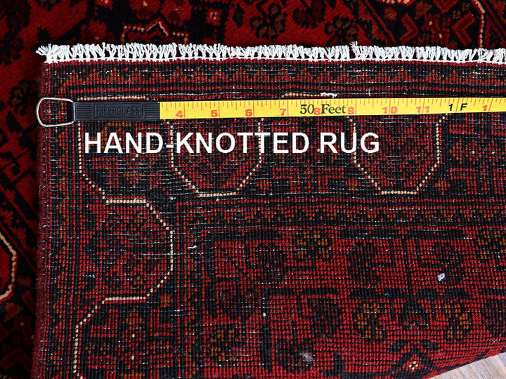 1'8" x 4'9" New Hand Knotted Red Wool Runner Oriental Rug - MOA102757