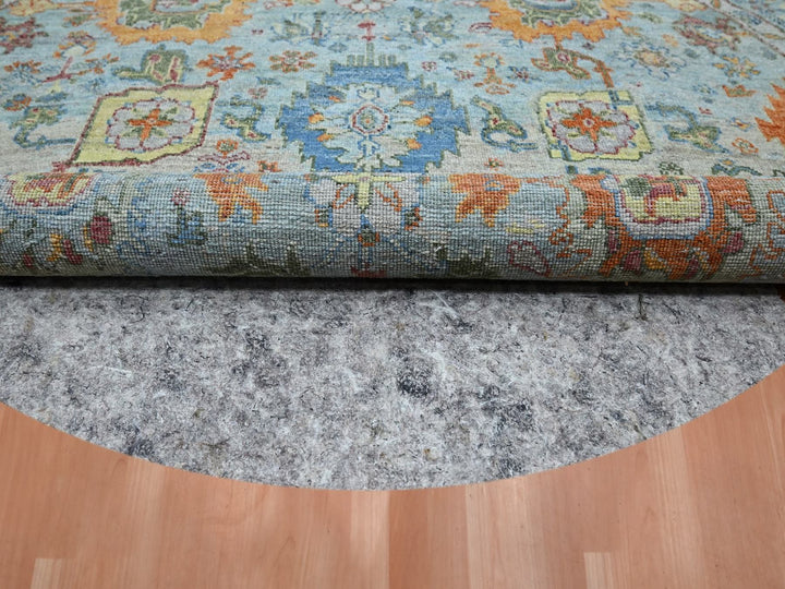 5'10" x 5'10" New Hand Knotted Blue Wool Round Oriental Rug - MOA10275801