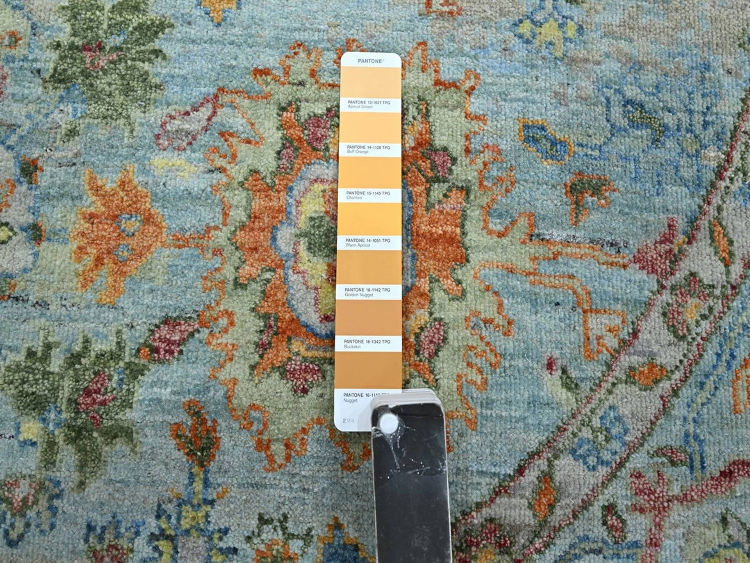 5'10" x 5'10" New Hand Knotted Blue Wool Round Oriental Rug - MOA10275801