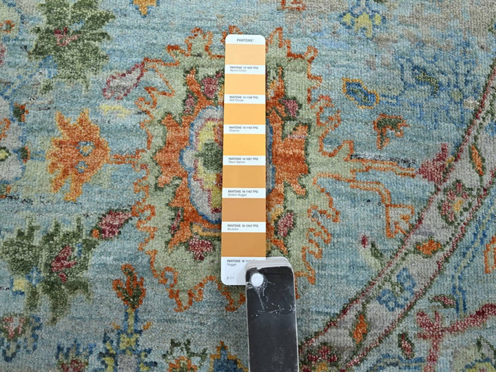 5'10" x 5'10" New Hand Knotted Blue Wool Round Oriental Rug - MOA10275801