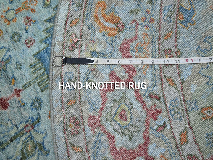 5'10" x 5'10" New Hand Knotted Blue Wool Round Oriental Rug - MOA10275801