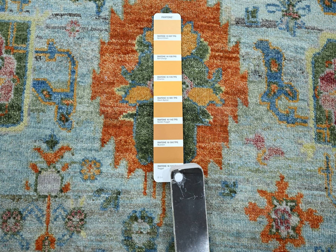 6'0" x 9'0" New Hand Knotted Blue Wool Rectangle Oriental Rug - MOA10275802