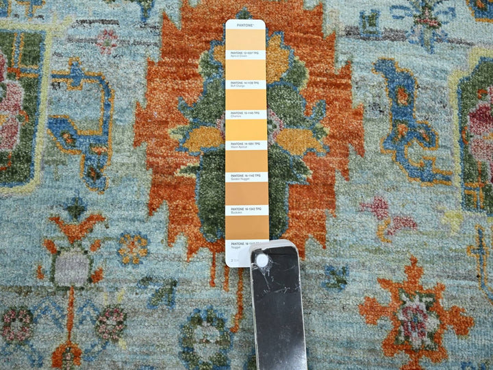 6'0" x 9'0" New Hand Knotted Blue Wool Rectangle Oriental Rug - MOA10275802