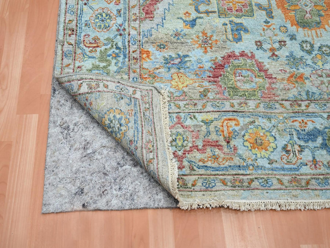 5'11" x 8'11" New Hand Knotted Blue Wool Rectangle Oriental Rug - MOA10275803