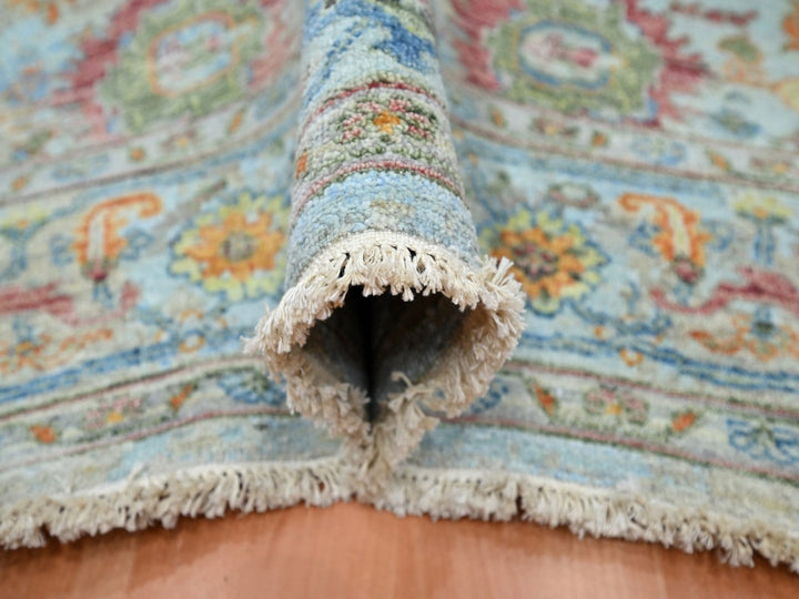 5'11" x 8'11" New Hand Knotted Blue Wool Rectangle Oriental Rug - MOA10275803