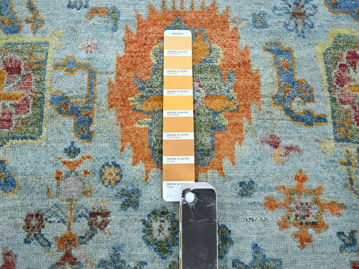 5'11" x 8'11" New Hand Knotted Blue Wool Rectangle Oriental Rug - MOA10275803