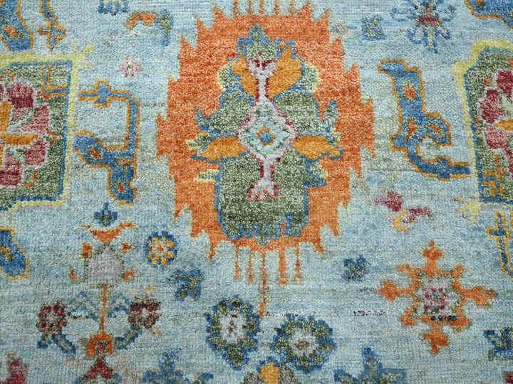 5'11" x 8'11" New Hand Knotted Blue Wool Rectangle Oriental Rug - MOA10275803