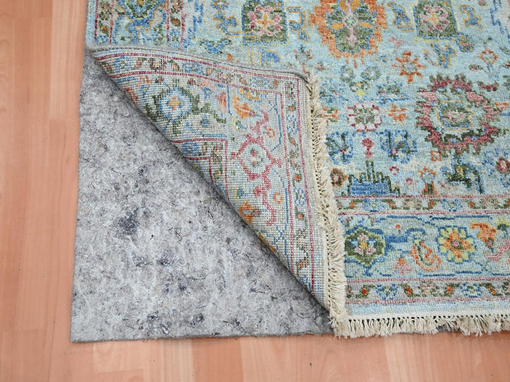 3'0" x 5'1" New Hand Knotted Blue Wool Rectangle Oriental Rug - MOA10275806
