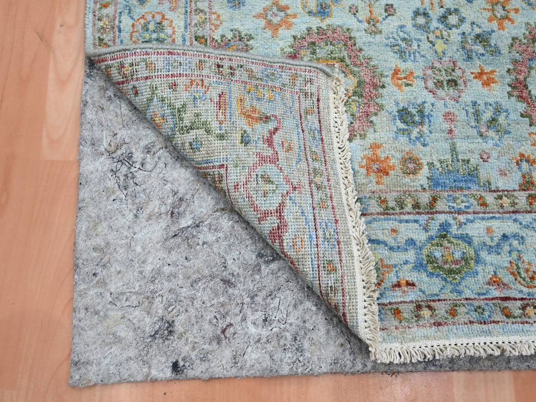 2'11" x 5'0" New Hand Knotted Blue Wool Rectangle Oriental Rug - MOA10275807