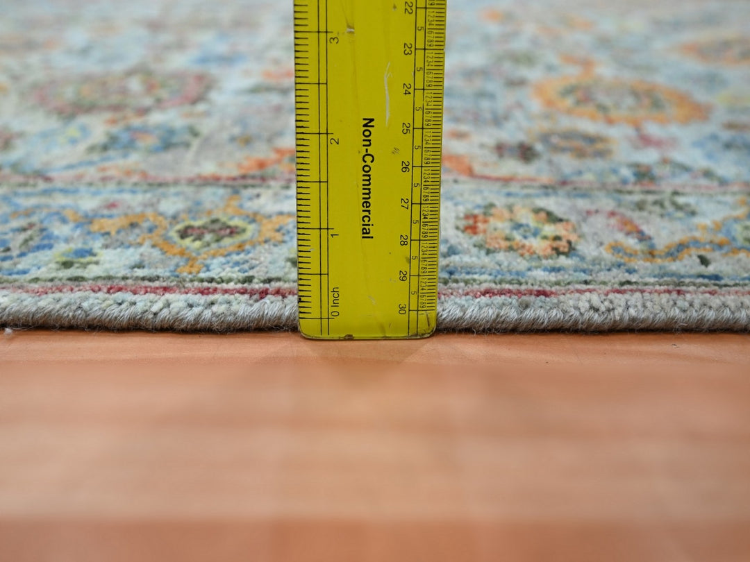 2'6" x 22'0" New Hand Knotted Blue Wool Runner Oriental Rug - MOA10275808