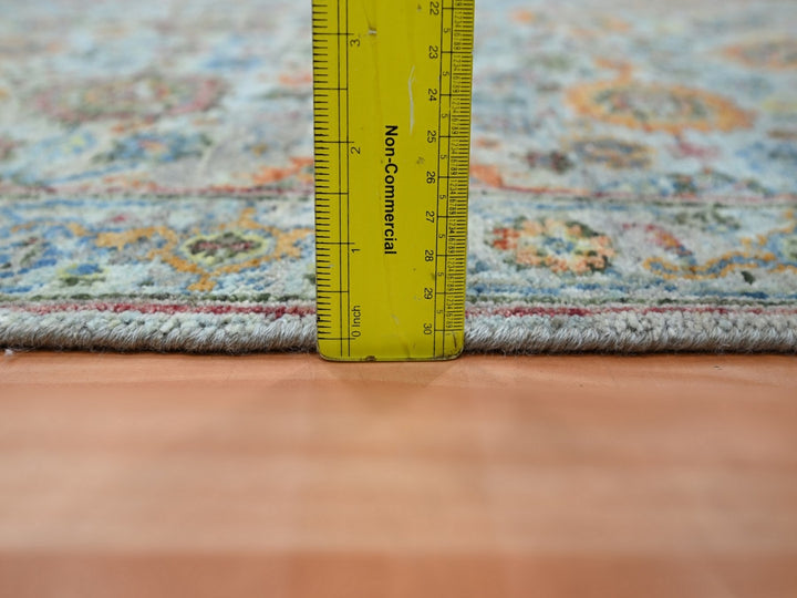 2'6" x 22'0" New Hand Knotted Blue Wool Runner Oriental Rug - MOA10275808