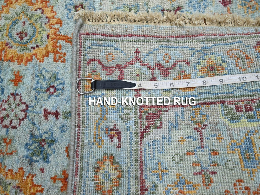 2'6" x 22'0" New Hand Knotted Blue Wool Runner Oriental Rug - MOA10275808