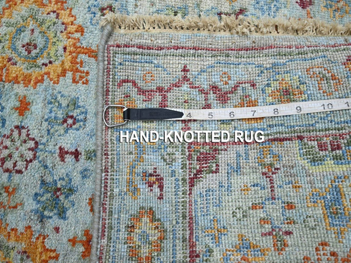 2'6" x 22'0" New Hand Knotted Blue Wool Runner Oriental Rug - MOA10275808