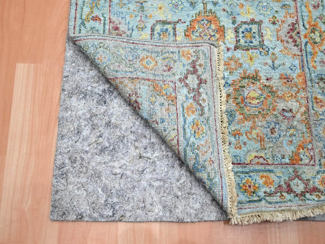 2'5" x 24'10" New Hand Knotted Blue Wool Runner Oriental Rug - MOA10275809