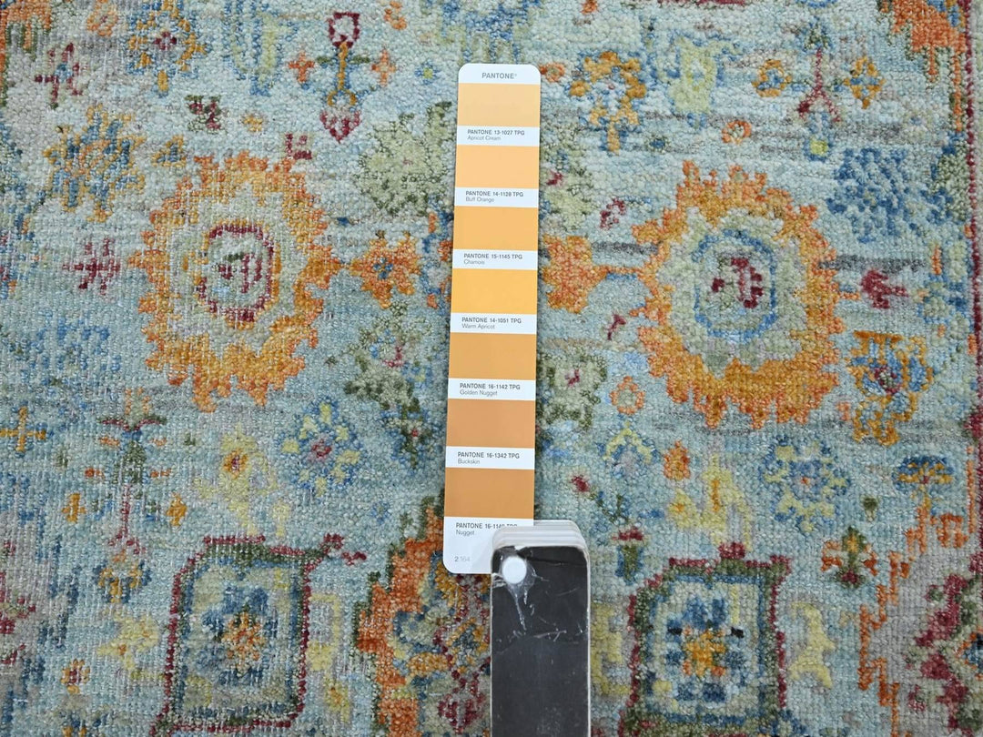 2'5" x 24'10" New Hand Knotted Blue Wool Runner Oriental Rug - MOA10275809