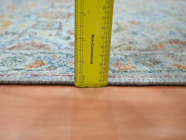 2'5" x 24'10" New Hand Knotted Blue Wool Runner Oriental Rug - MOA10275809