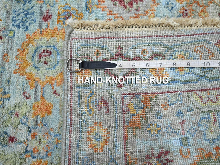 2'5" x 24'10" New Hand Knotted Blue Wool Runner Oriental Rug - MOA10275809