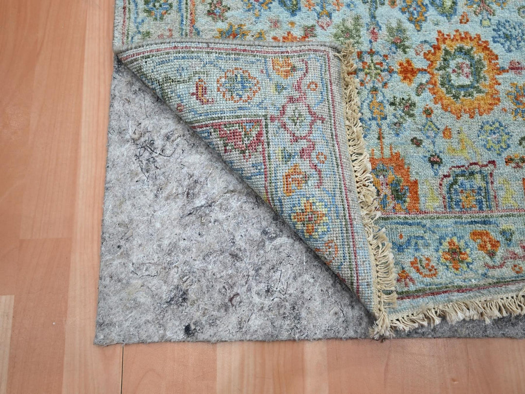 2'6" x 17'10" New Hand Knotted Blue Wool Runner Oriental Rug - MOA10275810