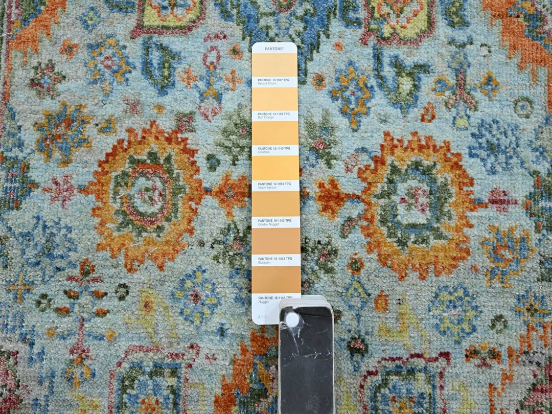 2'6" x 17'10" New Hand Knotted Blue Wool Runner Oriental Rug - MOA10275810