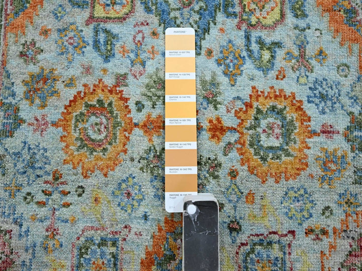 2'6" x 17'10" New Hand Knotted Blue Wool Runner Oriental Rug - MOA10275810