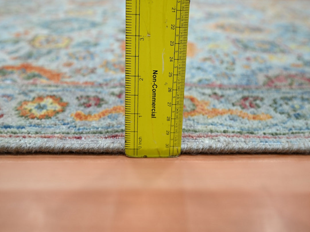 2'6" x 17'10" New Hand Knotted Blue Wool Runner Oriental Rug - MOA10275810