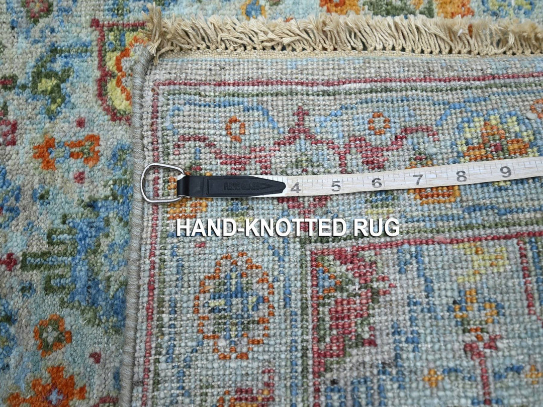 2'6" x 17'10" New Hand Knotted Blue Wool Runner Oriental Rug - MOA10275810