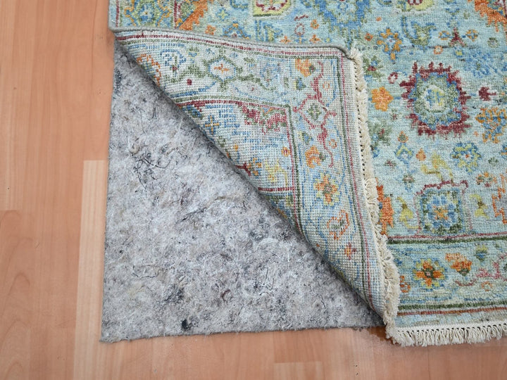 2'7" x 13'9" New Hand Knotted Blue Wool Runner Oriental Rug - MOA10275811