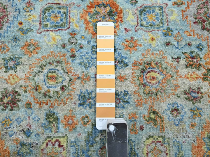 2'7" x 13'9" New Hand Knotted Blue Wool Runner Oriental Rug - MOA10275811