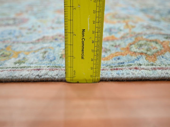 2'7" x 13'9" New Hand Knotted Blue Wool Runner Oriental Rug - MOA10275811