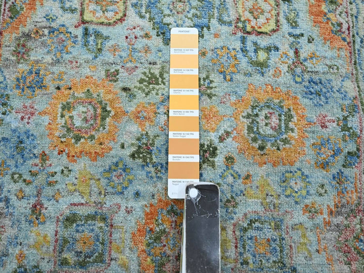 2'6" x 11'10" New Hand Knotted Blue Wool Runner Oriental Rug - MOA10275812