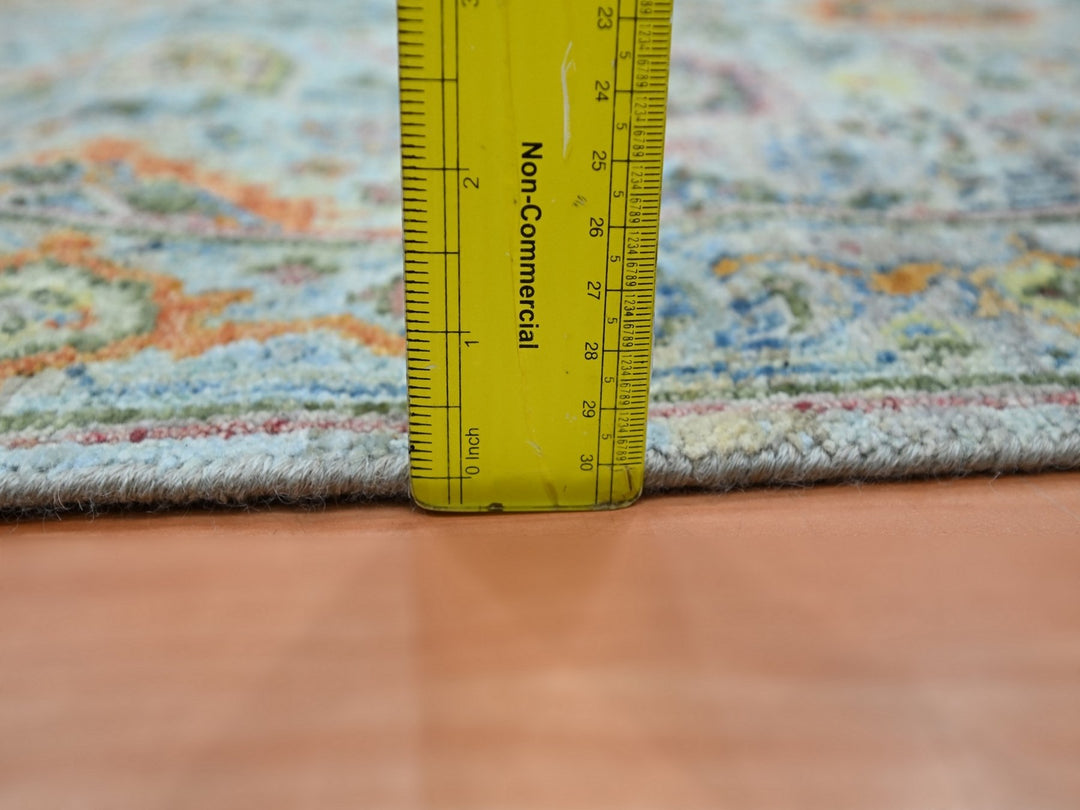 2'6" x 11'10" New Hand Knotted Blue Wool Runner Oriental Rug - MOA10275812