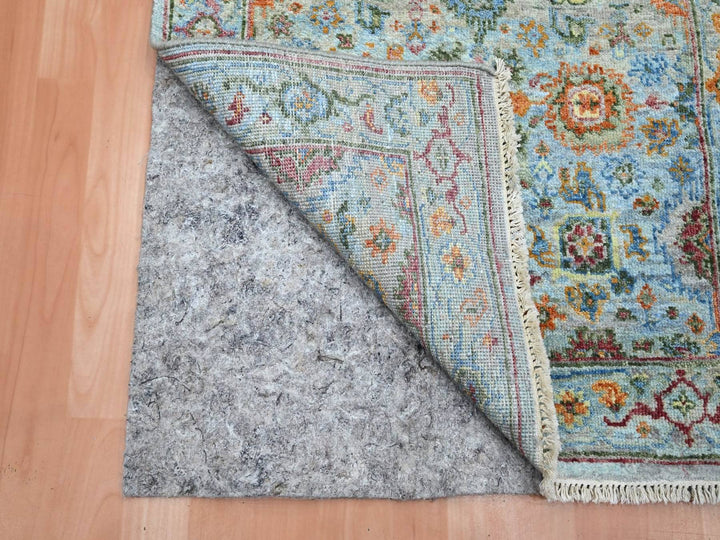 2'6" x 9'11" New Hand Knotted Blue Wool Runner Oriental Rug - MOA10275813
