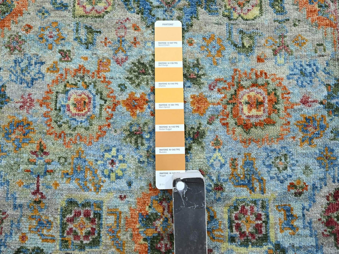 2'6" x 9'11" New Hand Knotted Blue Wool Runner Oriental Rug - MOA10275813