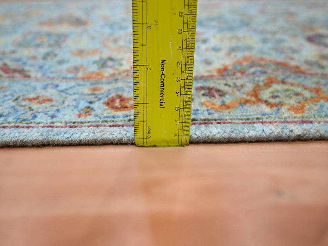 2'6" x 9'11" New Hand Knotted Blue Wool Runner Oriental Rug - MOA10275813