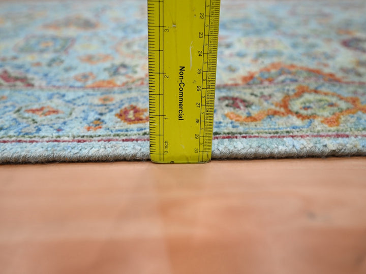 2'6" x 9'11" New Hand Knotted Blue Wool Runner Oriental Rug - MOA10275813