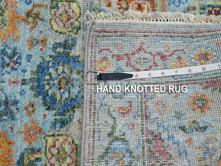 2'6" x 9'11" New Hand Knotted Blue Wool Runner Oriental Rug - MOA10275813