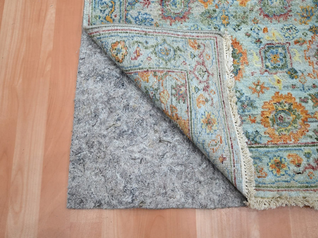 2'5" x 7'11" New Hand Knotted Blue Wool Runner Oriental Rug - MOA10275814