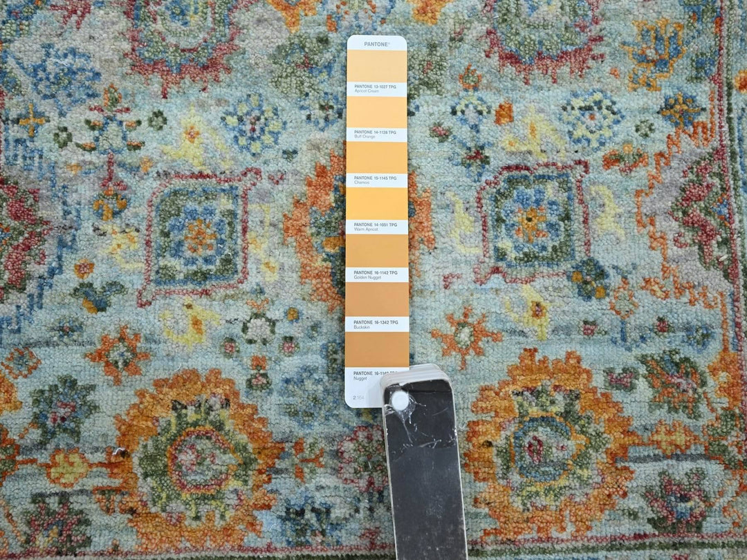 2'5" x 7'11" New Hand Knotted Blue Wool Runner Oriental Rug - MOA10275814