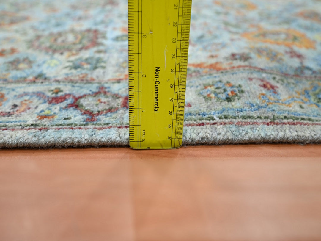 2'5" x 7'11" New Hand Knotted Blue Wool Runner Oriental Rug - MOA10275814